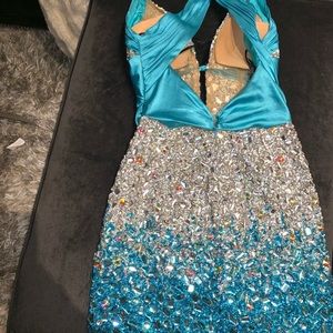 Blingy Aqua blue dress